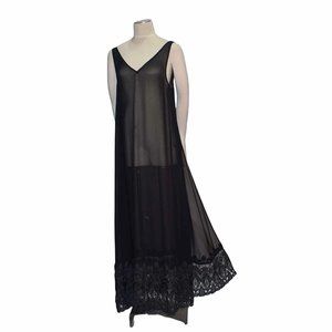 Ted Baker Sew in Love Sheer Black Maxi Dress Swim Cover Lace Edge S